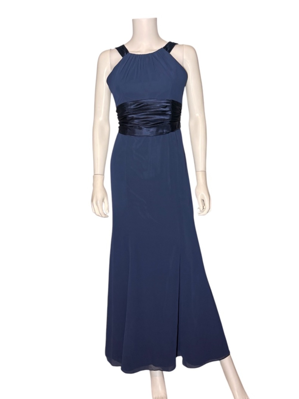 David's Bridal Navy Blue High Neck Dress - 8 🌟